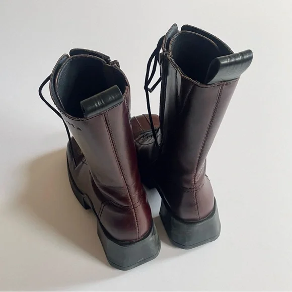 Miista Burgundy Lace-Up Platform Inge Boots - Picture 6 of 6